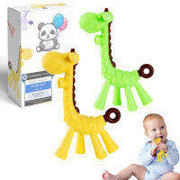 Giraffe Grün/Gelb Beißring für Baby ab 3 Monate